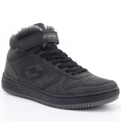 Buty sportowe wysokie ocieplane szare Lotto 2400192U 1119. Szare obuwie sportowe damskie Lotto, bez wzorów, ze skóry ekologicznej. Za 179.99 zł.