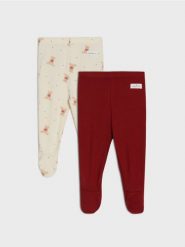 Spodnie 2 pack - bordowy. Czerwone spodenki niemowlęce Sinsay, bez wzorów. Za 19.99 zł.