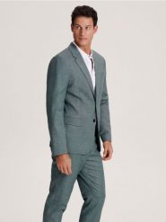 Marynarka slim fit - zielony. Zielone marynarki męskie Reserved, bez wzorów, z tkaniny. W wyprzedaży za 159.99 zł.