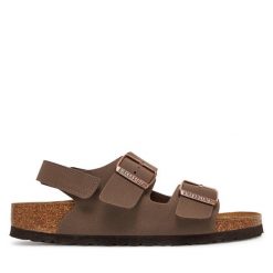 Sandały Birkenstock. Brązowe sandały chłopięce Birkenstock, bez zapięcia. Za 319.99 zł.