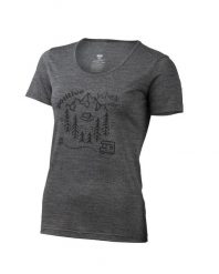 Damska koszulka merino BEAT. Szare koszulki sportowe damskie LASTING, m, bez wzorów, z materiału, bez kołnierzyka, bez ramiączek, trekkingowe. Za 223.89 zł.