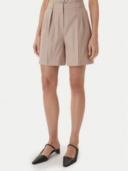 HUGO Szorty materiałowe Hamonu 50559853 Beżowy Relaxed Fit. Brązowe szorty damskie Hugo, bez wzorów, z bawełny. Za 669.99 zł.