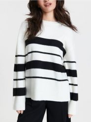 Sweter w paski - wielobarwny. Swetry damskie Sinsay, l, bez wzorów, z dzianiny, bez kołnierzyka, bez ramiączek, bez kaptura. Za 49.99 zł.