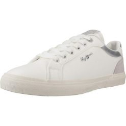 Kapcie PEPE JEANS KENTON COURT W Biały. Białe kapcie damskie Pepe Jeans, bez wzorów, z jeansu. Za 249.99 zł.