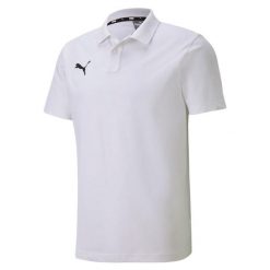 Koszulka męska Puma teamGOAL 23 Casuals Polo. Białe koszulki polo męskie Puma, m, bez wzorów, z bawełny, bez kołnierzyka, bez ramiączek, do piłki nożnej. Za 115.32 zł.