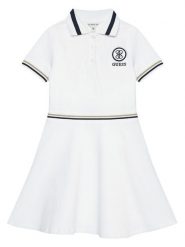 Guess Sukienka codzienna J6RK10 K7064 Biały Regular Fit. Białe sukienki dla dziewczynek Guess, z aplikacjami, z bawełny, bez ramiączek. Za 229.99 zł.