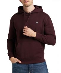 LEE PLAIN HOODIE MĘSKA BLUZA Z KAPTUREM LOGO VELVET BEET L80YRY74 112321575. Bluzy męskie Lee, l, bez wzorów, z kapturem. Za 189.99 zł.