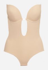 Beżowe Body Modelujące z Odkrytymi Plecami i Usztywniany Miseczkami Pinneliae. Brązowe bielizna wyszczuplająca Born2be, xl, bez wzorów. Za 69.99 zł.