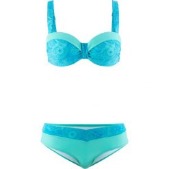 Bikini na fiszbinach (2 części) bonprix turkusowy z nadrukiem. Bikini damskie marki bonprix. Za 59.99 zł.