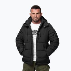 Kurtka zimowa męska Pitbull Piedmont Quilted Hooded. Czarne kurtki męskie PITBULL, na zimę, l, bez wzorów, z materiału, bez kaptura. Za 339.99 zł.