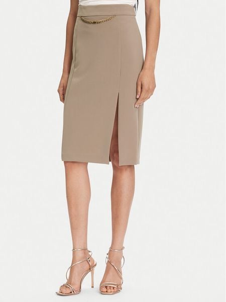 Marciano Guess Spódnica midi 5YGD07 7357A Beżowy Regular Fit. Brązowe spódnice damskie Marciano Guess, z aplikacjami, z syntetyku, midi. Za 409.99 zł.