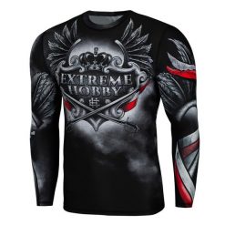 Koszulka sportowa męska Rashguard do MMA EXTREME HOBBY HUSSAR. Czarne koszulki sportowe męskie EXTREME HOBBY, m, bez wzorów, z bawełny, bez kołnierzyka, bez ramiączek, do biegania. Za 209.00 zł.