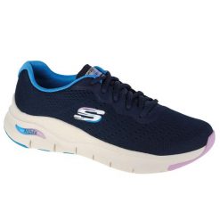 Buty do chodzenia damskie, Skechers Arch Fit-Infinity Cool. Niebieskie obuwie sportowe damskie Skechers, bez wzorów, trekkingowe, Skechers Sport. Za 349.99 zł.