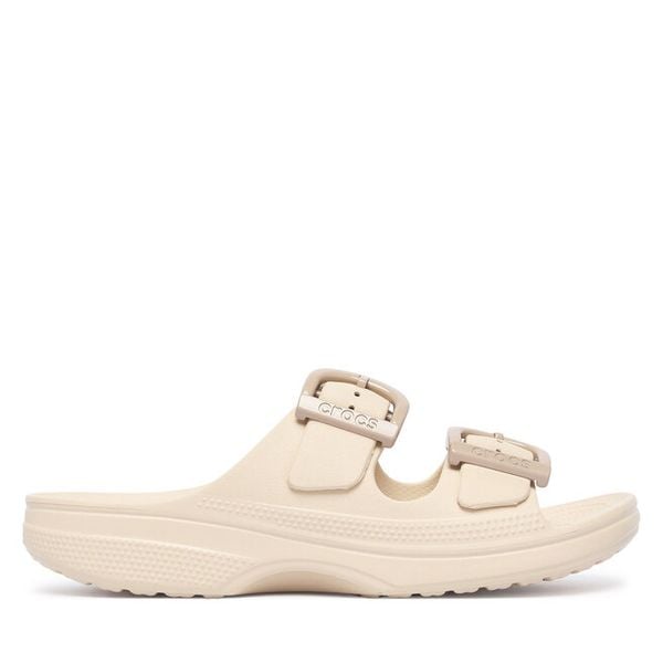 Klapki Crocs. Brązowe klapki damskie Crocs, bez wzorów, bez obcasa. Za 169.99 zł.