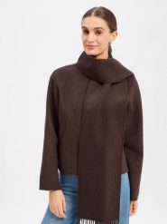 Comma sweter wełniany Kobiety brązowy, XS. Brązowe swetry damskie comma, xs, bez wzorów, z wełny, eleganckie, bez kołnierzyka, bez ramiączek, bez kaptura. Za 799.95 zł.