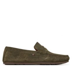 Mokasyny Tommy Hilfiger. Zielone mokasyny męskie Tommy Hilfiger, casualowe. Za 389.99 zł.