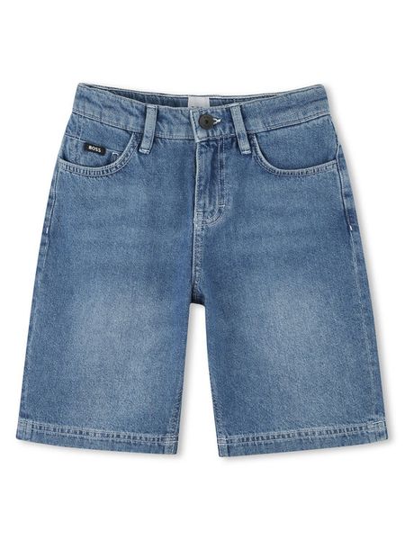 BOSS Szorty jeansowe J51994 D Niebieski Regular Fit. Niebieskie szorty dla chłopców Boss, bez wzorów, z bawełny. Za 420.99 zł.