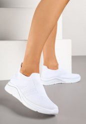 Białe Siateczkowe Buty Sportowe Sneakersy o Wsuwanym Fasonie Niltewi. Białe obuwie sportowe damskie Renee, bez wzorów, z jeansu. Za 59.99 zł.