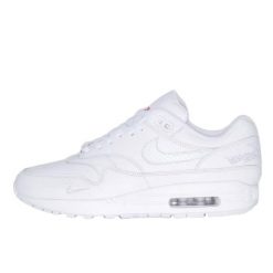 Buty do chodzenia dla dorosłych Air Max 1 '87 SP Supreme Triple White. Białe obuwie sportowe damskie Nike, bez wzorów, z materiału, do biegania, nike air max. Za 1,783.90 zł.