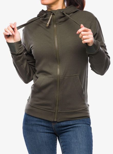 Bluza rozpinana damska Super.natural Solution Hoodie. Zielone bluzy damskie super.natural, l, bez wzorów, z materiału, z kapturem. Za 609.39 zł.