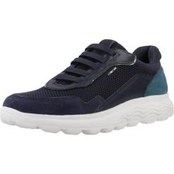 Buty GEOX D SPHERICA Niebieski. Niebieskie obuwie sportowe damskie Geox, bez wzorów, ze skóry, na fitness i siłownię. Za 320.99 zł.