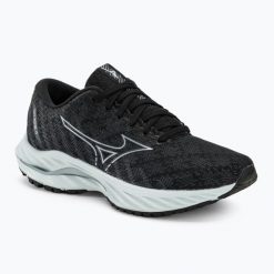 Buty do biegania damskie Mizuno Wave Inspire 19 black/ silverstar/ screst. Czarne obuwie sportowe damskie Mizuno, bez wzorów, z materiału, do biegania, mizuno wave. Za 359.99 zł.