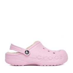 Klapki Crocs. Czerwone klapki damskie Crocs, bez wzorów, bez obcasa. Za 189.99 zł.