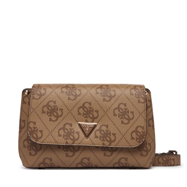 Torebka Guess. Brązowe listonoszki damskie Guess, z aplikacjami, bez dodatków. Za 431.99 zł.