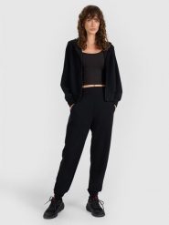 4F Spodnie dresowe joggery z modalem damskie - czarne XXL. Czarne spodnie dresowe damskie 4f, l, bez wzorów, z dresówki. W wyprzedaży za 159.99 zł.