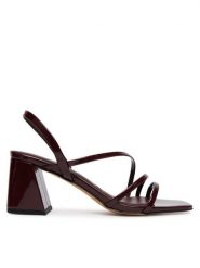 Aldo Sandały Atlanticus 14190608 Bordowy. Czerwone sandały damskie Aldo, bez wzorów, ze skóry, bez obcasa, na słupku, bez zapięcia. Za 319.99 zł.