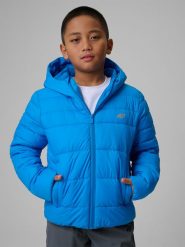 4F Kurtka z wypełnieniem syntetycznym chłopięca - niebieska 158 (12-13 lat). Niebieskie kurtki i płaszcze dla chłopców 4f, bez wzorów, z syntetyku, bez kaptura. Za 179.99 zł.