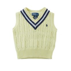 Second life - Sweter chłopięcy z dzianiny torsadée żółty - Jak nowy. Żółte swetry dla chłopców Ralph Lauren, bez wzorów, z dzianiny, bez kołnierzyka, bez kaptura. Za 143.46 zł.