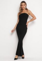 Czarna Sukienka Maxi Bez Ramiączek Zdobiona Metaliczną Nicią Bergena. Czarne sukienki damskie Born2be, na imprezę, l, z aplikacjami, eleganckie, bez kołnierzyka, bez ramiączek, maxi. Za 159.99 zł.