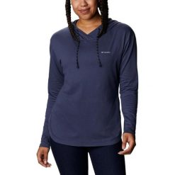 Bluza damska Columbia Sun Trek z kapturem. Niebieskie bluzy sportowe damskie Columbia, l, bez wzorów, z bawełny, z kapturem, rowerowe. W wyprzedaży za 206.00 zł.