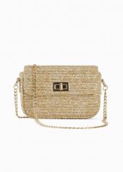 Torebka słomkowa na ramię. Brązowe torby na ramię damskie bonprix, bez wzorów, małe, bez dodatków. Za 109.99 zł.