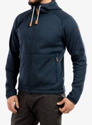 Bluza z kapturem męska Fjallraven Ovik Fleece Hoodie. Niebieskie bluzy męskie Fjällräven, na lato, m, bez wzorów, z bawełny, z kapturem. Za 681.99 zł.