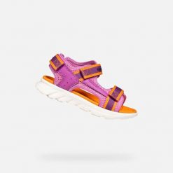 Sandały GEOX J SANDAL AIRADYUM GI Rose. Brązowe sandały damskie Geox, bez wzorów, z syntetyku, bez obcasa, bez zapięcia. Za 195.99 zł.