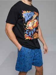 Bawełniana piżama dwuczęściowa z nadrukiem Looney Tunes - wielobarwny. Piżamy męskie Sinsay, l, bez wzorów, z bawełny, bez ramiączek. Za 49.99 zł.