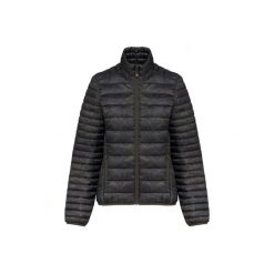 Damska lekka kurtka puchowa Kariban. Brązowe kurtki damskie KARIBAN, bez wzorów, z materiału, bez kaptura. Za 280.50 zł.