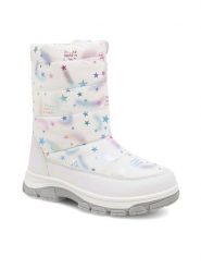 Nelli Blu Śniegowce CM230220-10 Biały. Białe buty zimowe dziewczęce Nelli Blu, bez wzorów, z materiału, bez zapięcia. Za 99.99 zł.