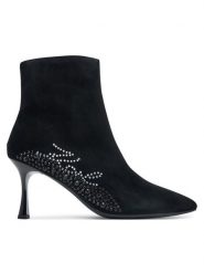 KARL LAGERFELD Botki Sienna KL32743A Czarny. Czarne botki damskie KARL LAGERFELD, ze skóry, bez obcasa, na płaskiej podeszwie, bez zapięcia. Za 699.99 zł.