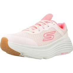 Buty SKECHERS MAX CUSHIONING ENDEA Rose. Czerwone obuwie sportowe damskie Skechers, bez wzorów, z materiału, do biegania. Za 288.99 zł.