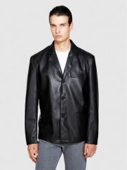 Sisley Kurtka z imitacji skóry 2NHCSW01D Czarny Regular Fit. Czarne kurtki męskie Sisley, m, bez wzorów, ze skóry, bez kaptura. Za 589.99 zł.