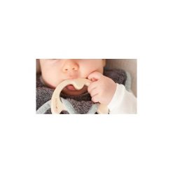 LullaLove SupeRRO Baby Eco Śliniak z drewnianym gryzakiem ecru. Szare śliniaki dla dzieci marki LullaLove. Za 49.00 zł.