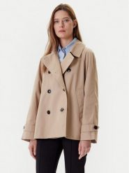 Tommy Hilfiger Trencz WW0WW45618 Beżowy Regular Fit. Brązowe płaszcze damskie Tommy Hilfiger, bez wzorów, z bawełny, bez kaptura. Za 959.99 zł.