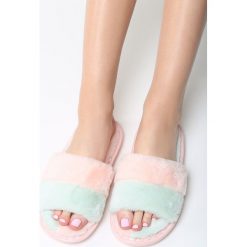 Różowo-Miętowe Klapki Fancying. Czerwone kapcie damskie Born2be, z materiału. Za 39.99 zł.