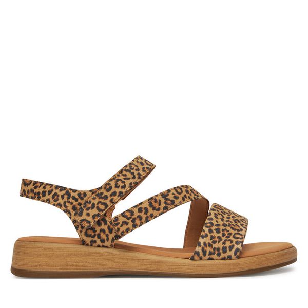 Sandały Gabor. Brązowe sandały damskie Gabor, bez wzorów, bez obcasa, na płaskiej podeszwie, bez zapięcia. Za 649.99 zł.