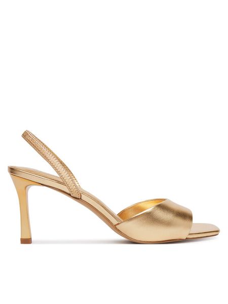 Aldo Sandały Andya 14295887 Złoty. Żółte sandały damskie Aldo, bez wzorów, ze skóry, bez obcasa, na szpilce, bez zapięcia. Za 359.99 zł.