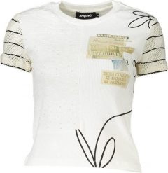 Desigual DESIGUAL DAMSKI T-SHIRT Z KRÓTKIM RĘKAWEM BIAŁY M. Białe t-shirty damskie Desigual, m, bez wzorów, bez kołnierzyka. Za 190.00 zł.