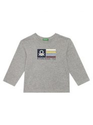 United Colors Of Benetton Bluzka 3I1XG10JZ Szary Regular Fit. Szare t-shirty dla chłopców United Colors Of Benetton, bez wzorów, z bawełny, bez ramiączek. Za 59.99 zł.